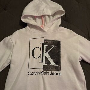 Calvin Klein Jeans Kids White Hoodie with Logo